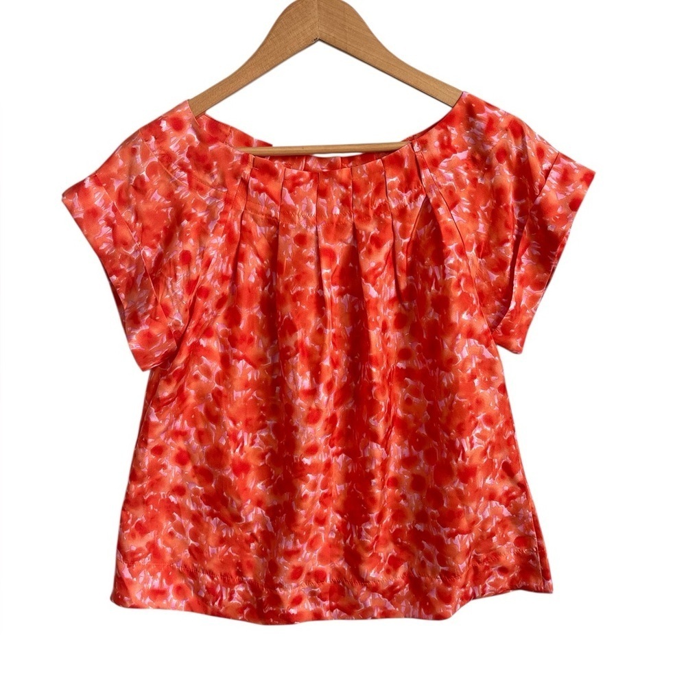 Banana Republic Silk Blouse Orange Petite Small